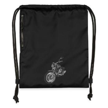 Motorrad - Turnbeutel aus Recycling-Material - Schwarz - Vorne