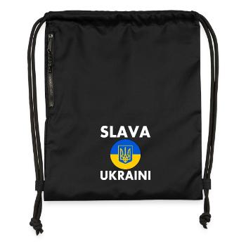 Slava ukraini - Gymsac made from recycled material - military green - Front