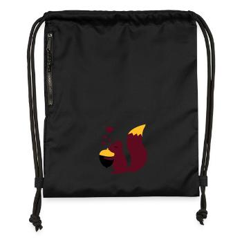 squirell love nuts - Turnbeutel aus Recycling-Material - Schwarz - Vorne