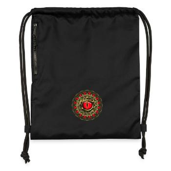 Oeil dragon Symbole magique 4 éléments puissance - Sac à cordon en polyester recyclé - noir - Devant