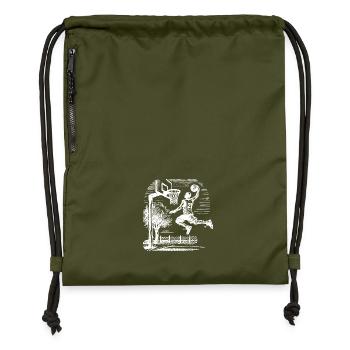 Basketball player dunk - Gymsac made from recycled material - military green - Front