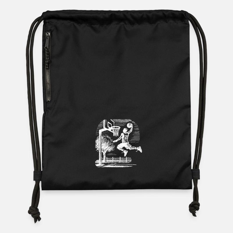 Dunk de basketteur - Sac à cordon en polyester recyclé - noir