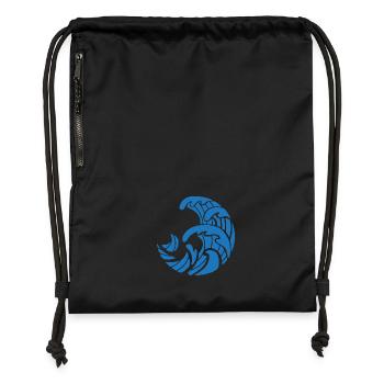 Conception des vagues bleues - Sac à cordon en polyester recyclé - noir - Devant