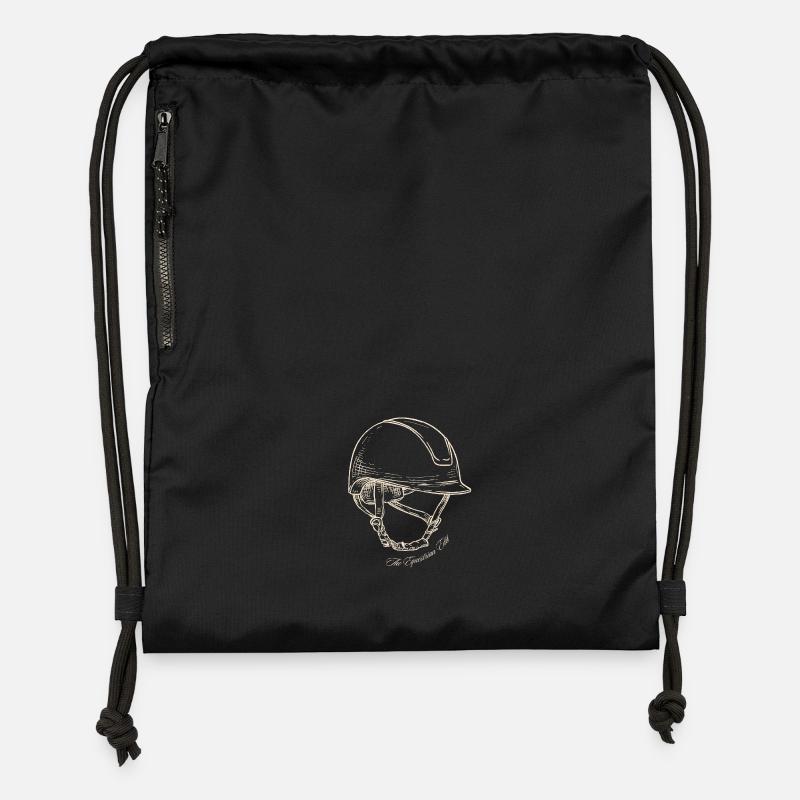 Casque d’équitation Cheval Logo - Sac à cordon en polyester recyclé - noir