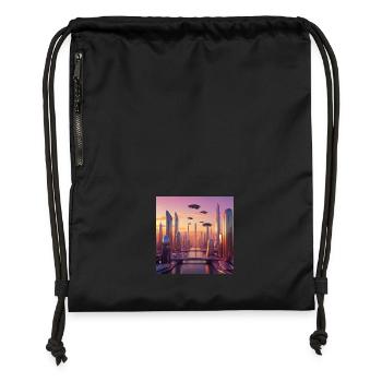 Art - Sac à cordon en polyester recyclé - noir - Devant