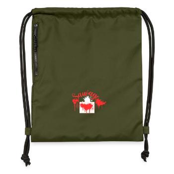 SAUVAGE - Sac à cordon en polyester recyclé - military green - Devant