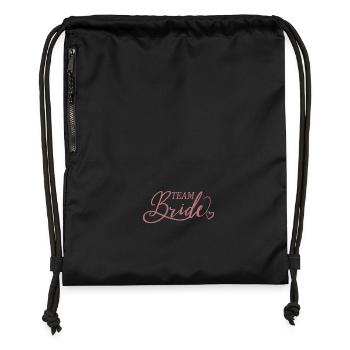 Team Braut, Bachelorette Junggesellinnenabschied - Turnbeutel aus Recycling-Material - Schwarz - Vorne