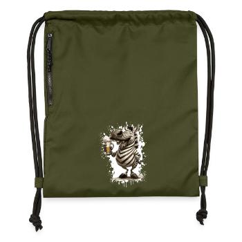 Zebra Beer Funny - Gymsac made from recycled material - military green - Front