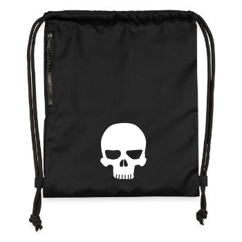 Totenkopf / skull - Turnbeutel aus Recycling-Material - Schwarz - Vorne