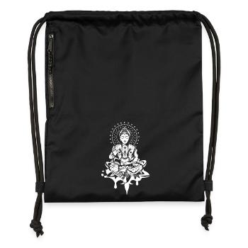 Buddha in the lotus position - White- - Gymsac made from recycled material - military green - Front