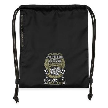 Ax Walhalla Valhall Viking Viking's Gift - Gymsac made from recycled material - black - Front