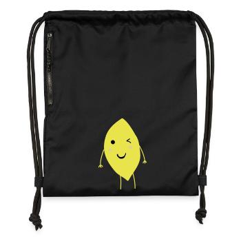 Winking Lemon - Gymsac made from recycled material - black - Front