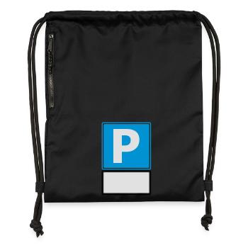 parken parkplatz - Turnbeutel aus Recycling-Material - Schwarz - Vorne