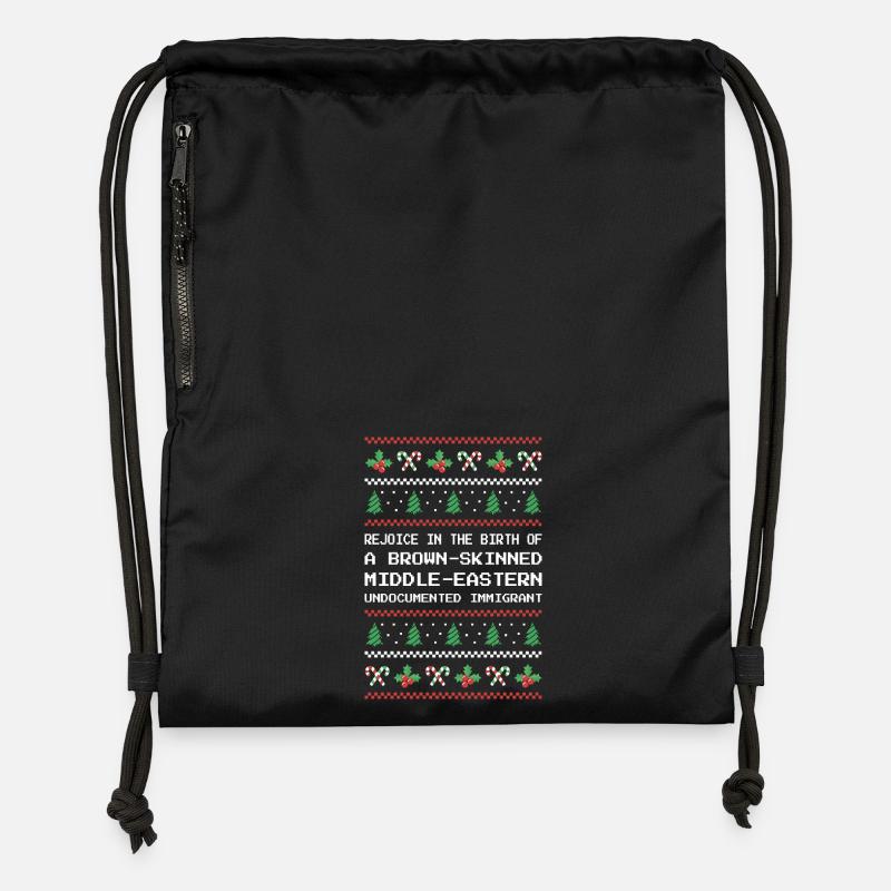 Christmas - Jesus Middle-Eastern Immigrant I - Gymsac made from recycled material - black