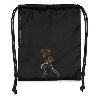Runner Drawing Retro Style - Gymsac made from recycled material - black - Front