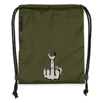 Middle Finger Stinger Finger Wrench - Gymsac made from recycled material - military green - Front