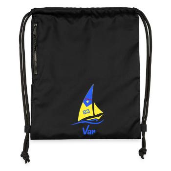 Voilier Var 83 - Sac à cordon en polyester recyclé - noir - Devant