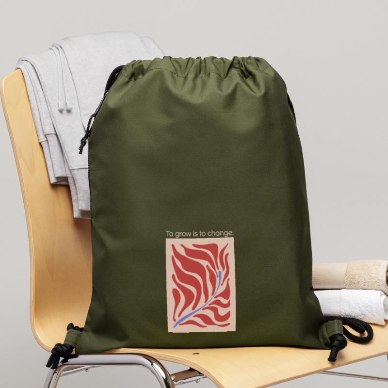 Growth through change – leaf shape pattern Gymsac made from recycled material