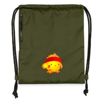 Poussin guerrier.png - Sac à cordon en polyester recyclé - military green - Devant
