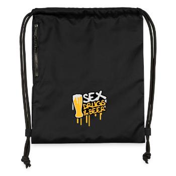 Sex Drugs And Beer - Sac à cordon en polyester recyclé - noir - Devant