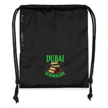 Chocolat de Dubaï - Drôle de dicton - Sac à cordon en polyester recyclé - noir - Devant
