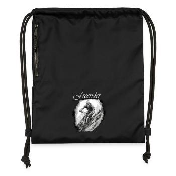 Freerider blanc - Sac à cordon en polyester recyclé - noir - Devant