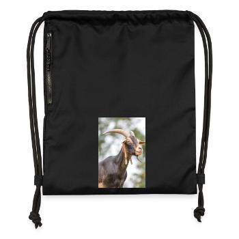 Goat (goat, capra) brown and black - Gymsac made from recycled material - black - Front