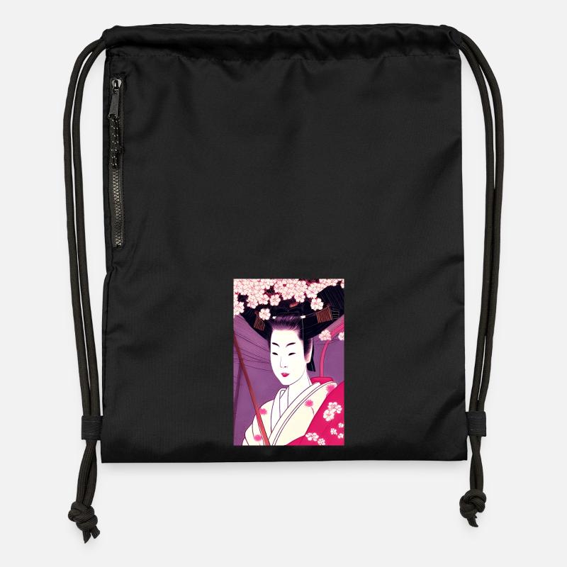 Geisha 4 - Turnbeutel aus Recycling-Material - Schwarz