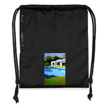 White villa with pool - Gymsac made from recycled material - black - Front