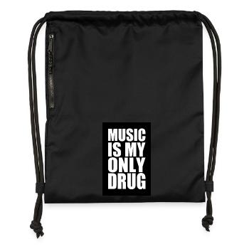 music is my only drug - Turnbeutel aus Recycling-Material - Schwarz - Vorne