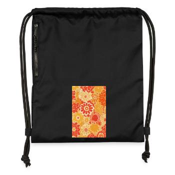Vintage Floral Pattern - Gymsac made from recycled material - black - Front