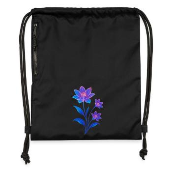 Luminescent Cosmic Flower Design - Gymsac made from recycled material - black - Front