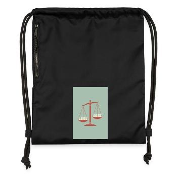 Équilibre entre moins et plus - Sac à cordon en polyester recyclé - noir - Devant