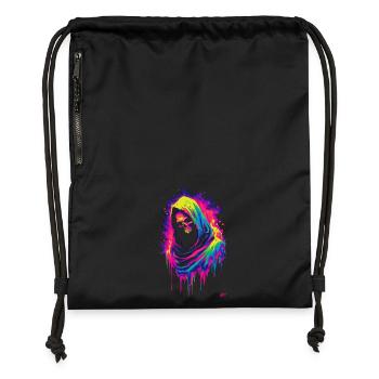 Neon Grim Reaper - Turnbeutel aus Recycling-Material - Schwarz - Vorne