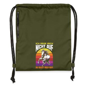 I'm not upset – you're upsetting me - Gymsac made from recycled material - military green - Front