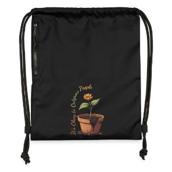 Sunflower Queen in a Pot - Gymsac made from recycled material - black - Front