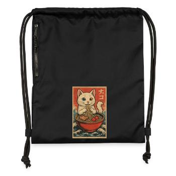 Cat Frames Ukiyo-E Retro - Gymsac made from recycled material - black - Front