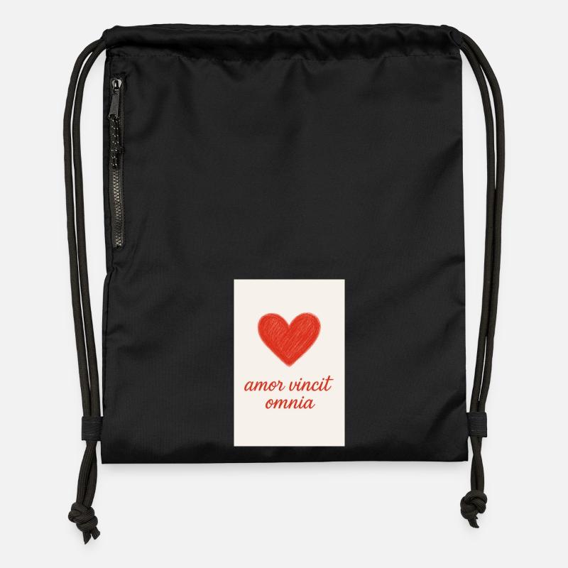 Love Triumphs: Amor Vincit Omnia - Gymsac made from recycled material - black