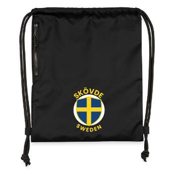 Skövde-Schild Schweden Wappen - Turnbeutel aus Recycling-Material - Schwarz - Vorne