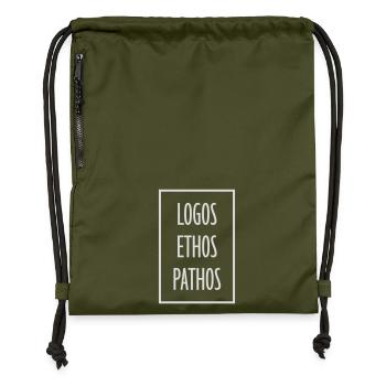 Logos Ethos Pathos Rhétorique Étudiant en Philosophie - Sac à cordon en polyester recyclé - military green - Devant