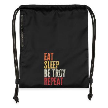 Eat Sleep Be Troy Repeat Retro Name - Gymsac made from recycled material - black - Front