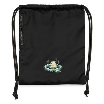 Capybara in the spring bath - Gymsac made from recycled material - black - Front