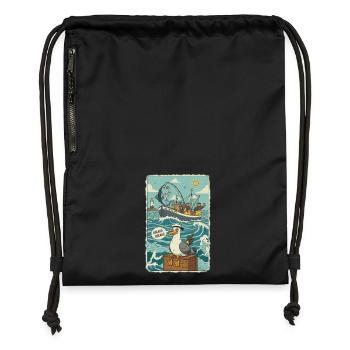 Pêcheurs en haute mer - Sac à cordon en polyester recyclé - noir - Devant