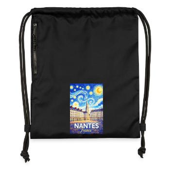 Nantes, France - Sac à cordon en polyester recyclé - noir - Devant