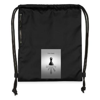 Think Ahead Minimal Mindset Design - Gymsac made from recycled material - black - Front