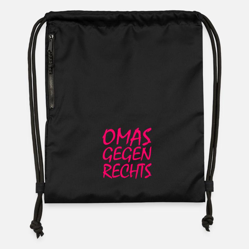 Omas gegen rechts - Turnbeutel aus Recycling-Material - Schwarz