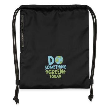 Do Something Green Today Earth Day Planet - Gymsac made from recycled material - black - Front