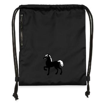 Cheval étalon cool fierté homme équitation cavalier hobby - Sac à cordon en polyester recyclé - noir - Devant