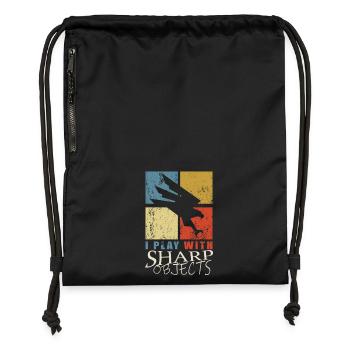 Fauconnerie - Sac à cordon en polyester recyclé - noir - Devant