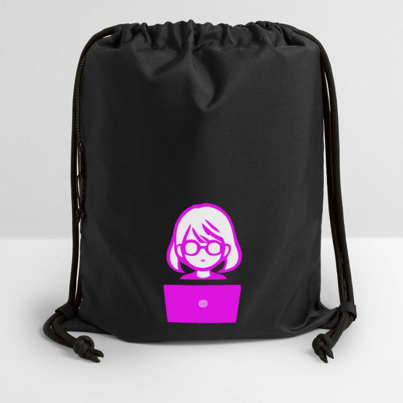 Frau mit Computer Programmierer Coder Turnbeutel aus Recycling-Material